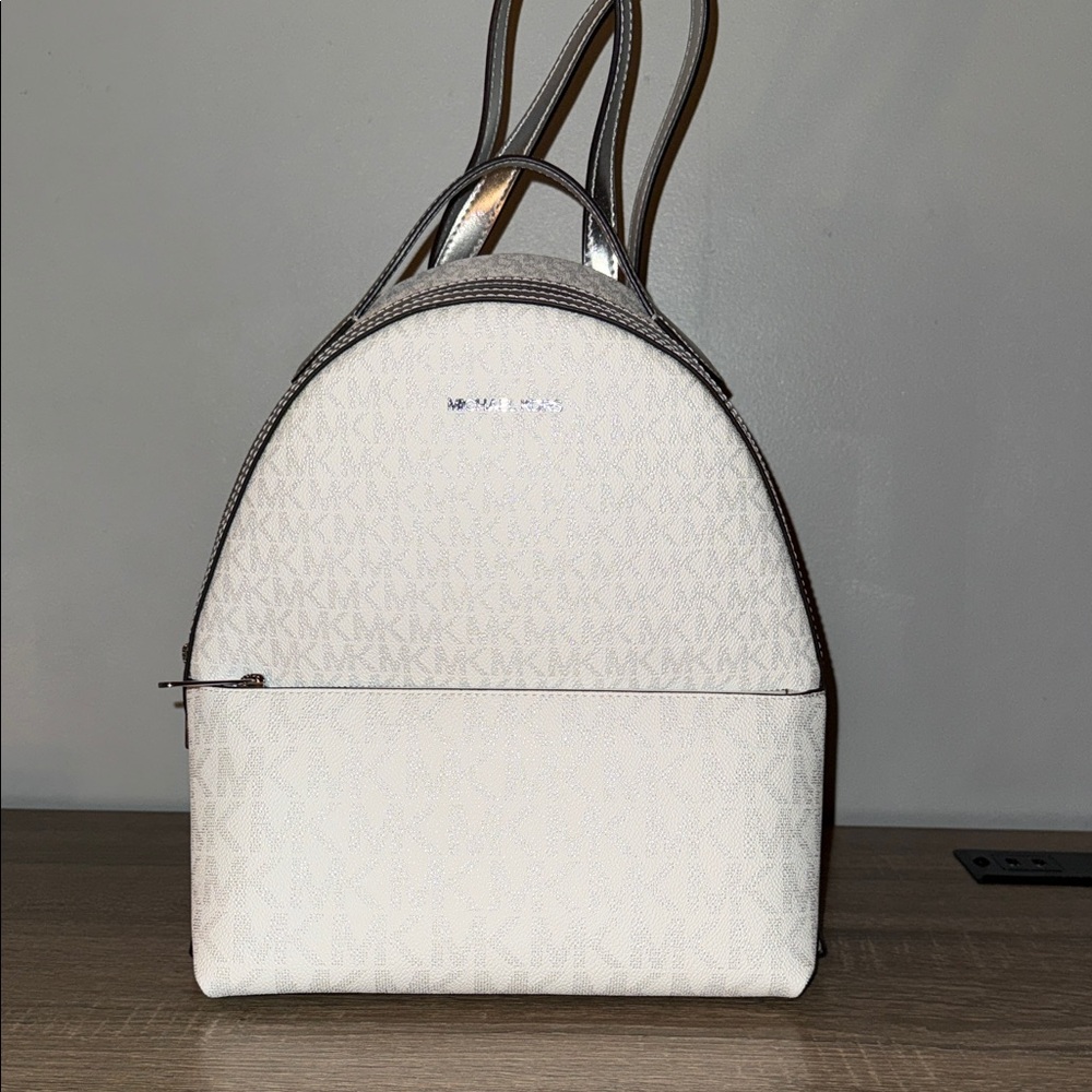 Michael Kors White and Gold Backpack